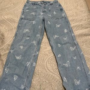 Butterfly Y2K Straight Baggy Jeans